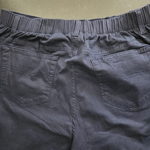 NWOT - Denim & Co Cotton Stretch w Waist Stretch Navy Play Pants - Size TL - Picture 2 of 7